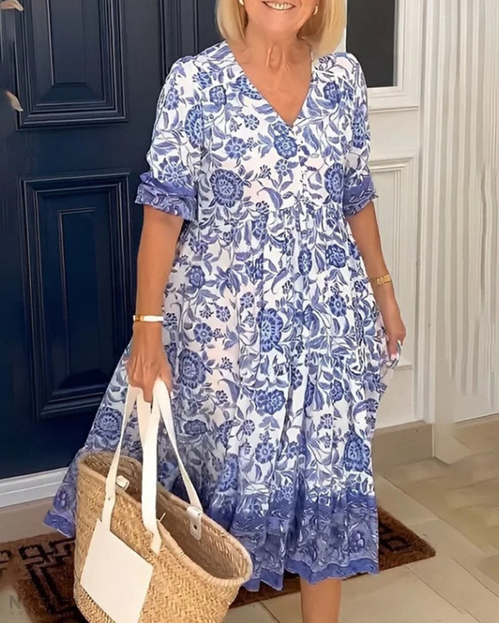 Lucy - Vestido Floral Elegante con Escote en V