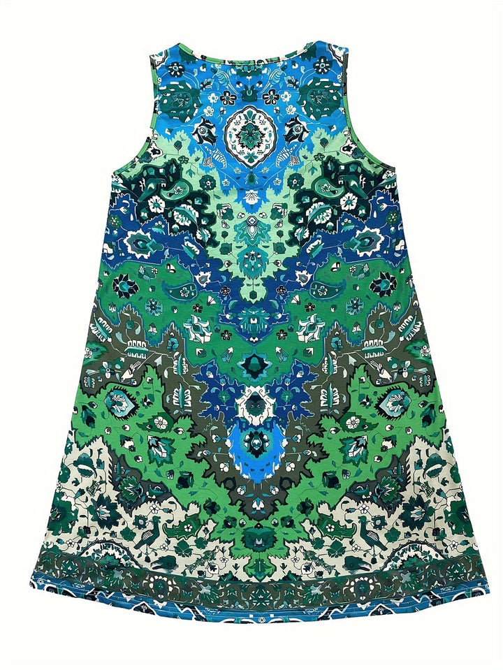 Adela - Vestido mini de punto sin mangas estilo boho-chic
